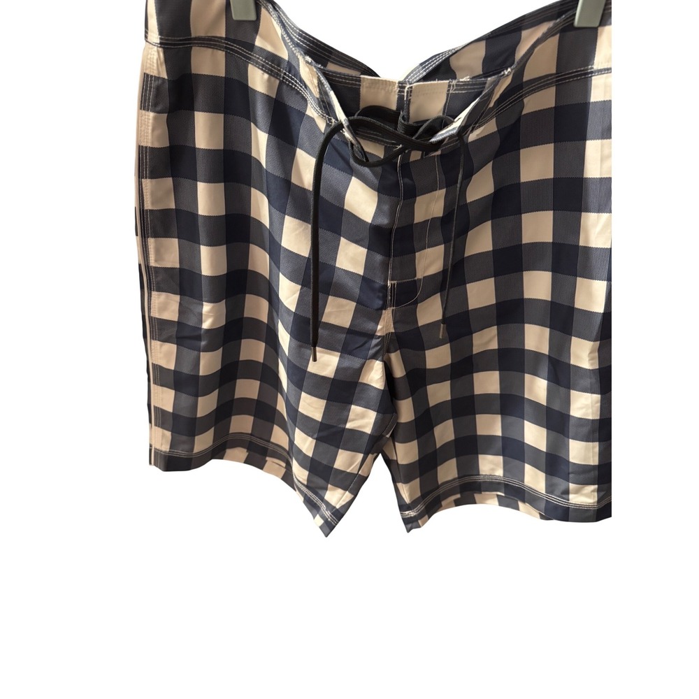 Theory Gingham Plaid Swim Trunks Shorts‎ Men's Size XL Blue White Board Shorts